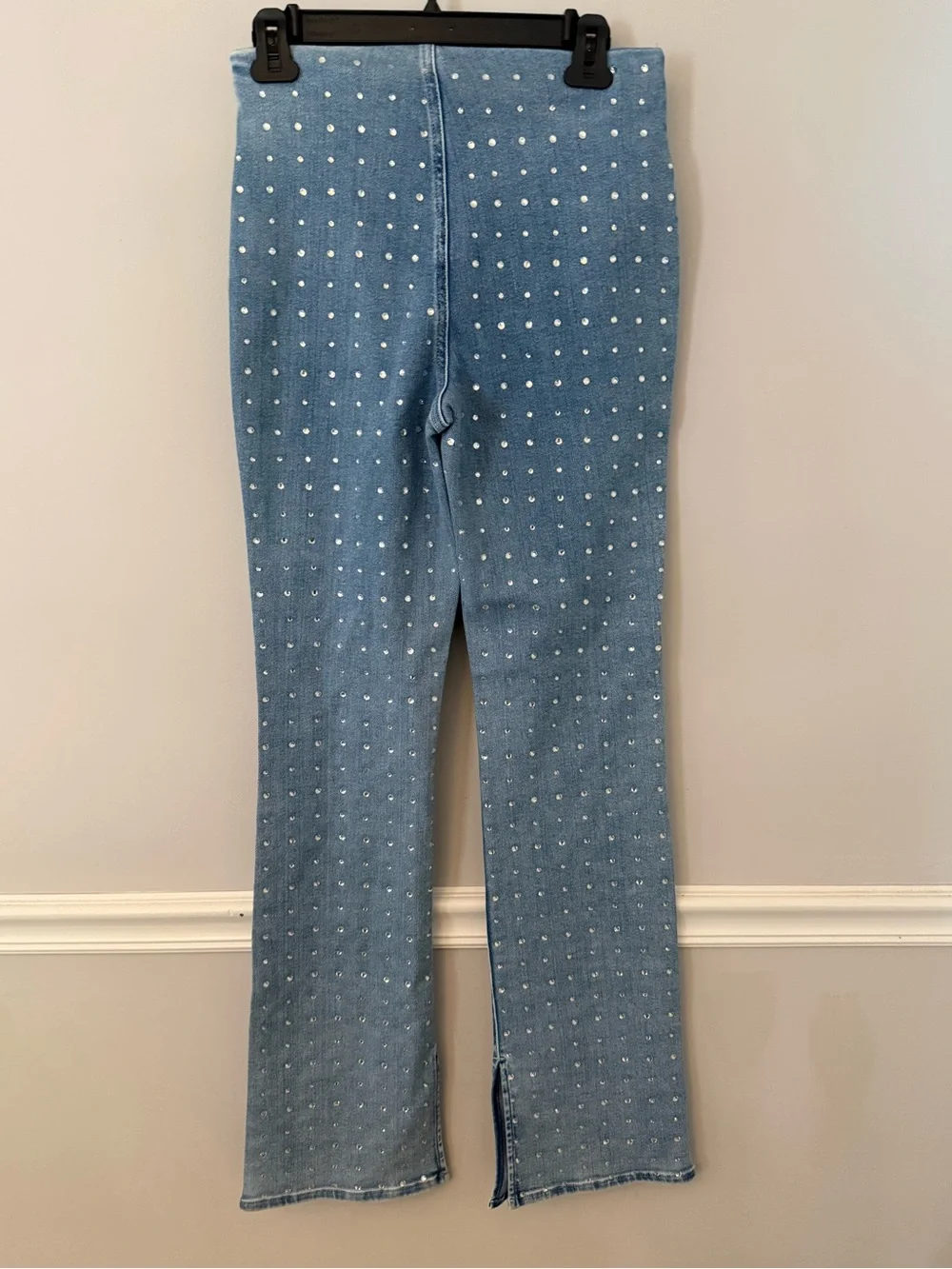 NWT Good American Dolly Crystal Denim Pants. "Jolean's Jeans" 4/27 - Picture 4 of 12